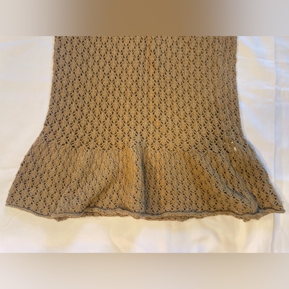 Missguided Pointelle Matching Set Tan Crotchet Crop Top & Skirt Size 6/8 petite - Picture 3 of 15